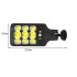 Lauko saulės LED COB šviestuvas su judesio ir sutemų jutikliais bei nuotolinio valdymo pultu, HS-8037-B, 22,5 × 9,5 cm