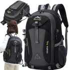 Juoda turistinė kuprinė kelionėms ir žygiams, 40 l