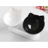 Dvigubas plastikinis dubenėlių rinkinys šunims ir katėms ant stovo, 2 × 400 ml, 25 × 13 cm