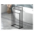 Loft stiliaus metalinis rankšluosčių stovas, juodas, 3 skersiniai, 66 cm / 76 cm / 86 cm