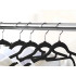 Veliūrinės neslystančios drabužių pakabos, juodos, 20 vnt., 45 cm