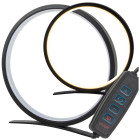 Apvali LED stalinė naktinė lempa, juoda, 25 cm
