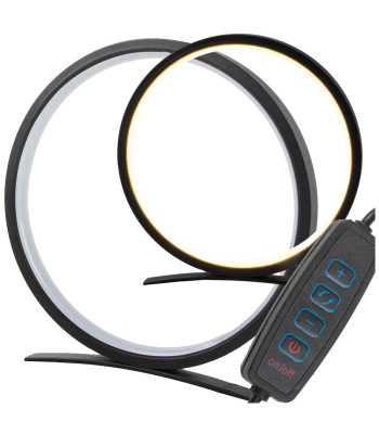 Apvali LED stalinė naktinė lempa, juoda, 25 cm