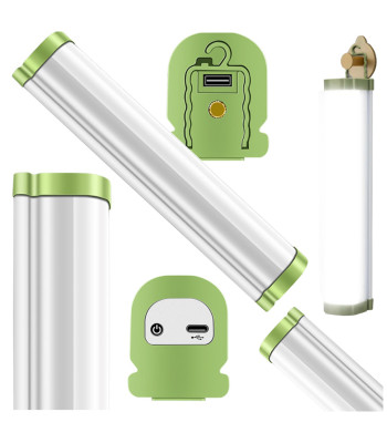 Įkraunamas LED dirbtuvių šviestuvas su magnetu ir kabliu, USB-C, 31 × 5 × 6,5 cm