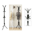 Pastatoma drabužių kabykla su 12 kablių, juoda, 174 cm aukščio, 41 cm pagrindo pločio