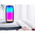 Nešiojamasis belaidis „Bluetooth“ boomboksas su RGB apšvietimu, FM radiju, USB ir AUX, 18cm x 8,5cm x 8,5cm