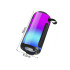 Nešiojamasis belaidis „Bluetooth“ boomboksas su RGB apšvietimu, FM radiju, USB ir AUX, 18cm x 8,5cm x 8,5cm
