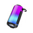 Nešiojamasis belaidis „Bluetooth“ boomboksas su RGB apšvietimu, FM radiju, USB ir AUX, 18cm x 8,5cm x 8,5cm