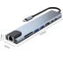 USB-C šakotuvas su HDMI, USB-A, USB-C, SD, TF ir RJ45 jungtimis, 8 viename