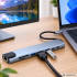 USB-C šakotuvas su HDMI, USB-A, USB-C, SD, TF ir RJ45 jungtimis, 8 viename