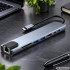 USB-C šakotuvas su HDMI, USB-A, USB-C, SD, TF ir RJ45 jungtimis, 8 viename