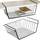 Po lentyna kabinamas metalinis krepšelis-organizatorius, juodas, 31,5 × 25,5 × 24,5 cm