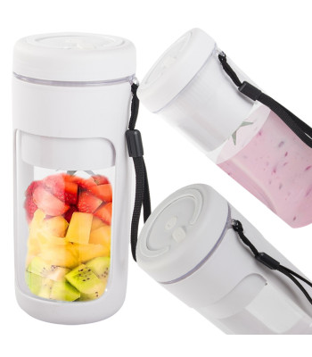 Nešiojamas belaidis USB kokteilių trintuvas su dirželiu, 450 ml, 28 cm