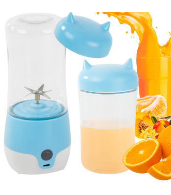 Nešiojamas belaidis kokteilių trintuvas su puodeliu, mėlynas, 350 ml