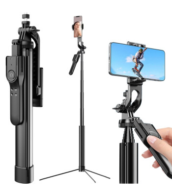 Asmenukių lazda-trikojis su telefono laikikliu ir Bluetooth pulteliu, 178 cm