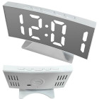 Skaitmeninis LED laikrodis su žadintuvu ir termometru, veidrodiniu ekranu, USB, pastatomas, 14,5 × 9 × 1,5 cm