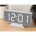 Skaitmeninis LED laikrodis su žadintuvu ir termometru, veidrodiniu ekranu, USB, pastatomas, 14,5 × 9 × 1,5 cm