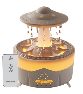 Oro drėkintuvas, kvapų difuzorius ir LED lempa, UFO formos, su nuotolinio valdymo pulteliu, 14cm x 17cm