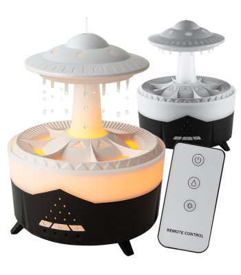 Oro drėkintuvas ir kvapų difuzorius su RGB LED apšvietimu, nuotolinio valdymo pulteliu, UFO formos, 24531_CZ