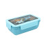 Pietų dėžutė su skyreliais ir stalo įrankiais, 1 l, 21 × 12,5 × 7,5 cm