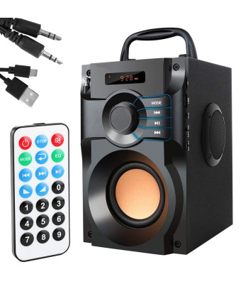 Belaidis „Bluetooth“ garsiakalbis su radiju, pultu ir ekranu, A11, 19 × 15 × 12 cm
