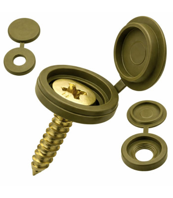 Baldinių varžtų galvučių dangteliai, auksiniai, 100 vnt., 13mm