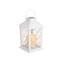 Dekoratyvinis baltas LED žibintas su saulės energija maitinama žvake, 28cm x 14cm x 14cm