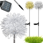 Saulinių LED sodo lempų „Kiaulpienė“ rinkinys, 2 vnt., 70 cm