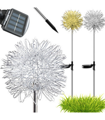 Saulinių LED sodo lempų „Kiaulpienė“ rinkinys, 2 vnt., 70 cm