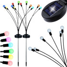 Saulės sodo lemputės su RGB LED rutuliukais, 2 vnt., 70 cm