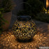 Juodas dekoratyvinis LED saulės žibintas-lampionas, pastatomas arba pakabinamas, 22 cm