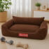 Rudas šuns guolis-sofa iš rumbuoto audinio, L, 84 × 65 cm