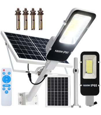 Saulės lauko sieninis šviestuvas su sutemų jutikliu ir nuotolinio valdymo pultu, 154 LED, 1600W