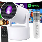 Išmanusis LED projektorius su Android TV, Wi-Fi, garsiakalbiu ir Bluetooth mikrofonu HY-300 PRO