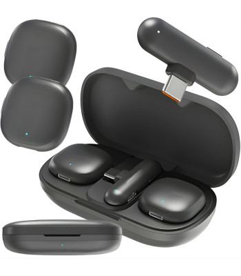 Belaidžių prisegamų mikrofonų rinkinys su USB-C imtuvu, 2 vnt.