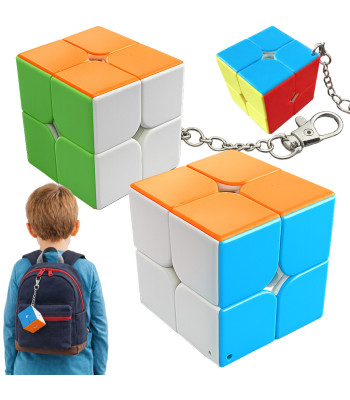 Mini Rubiko kubo raktų pakabukas, edukacinis loginis žaislas, 2x2, 3,5 × 3,5 × 3,5 cm
