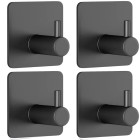 Savaime limpančių metalinių kabliukų rinkinys voniai ir virtuvei, 4 vnt., be gręžimo, 2,7 cm, 4,5 × 4,5 cm