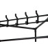 Kampinė pastatoma metalinė drabužių kabykla su batų lentynomis, juoda, 174cm x 42cm x 42cm