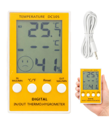 Skaitmeninis termometras-higrometras su zondu, LCD ekranu, temperatūros ir drėgmės matuoklis