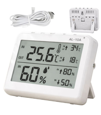 Magnetinė orų stotelė su LCD termometru, higrometru ir laidiniu zondu