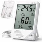 Meteorologinė stotelė su LCD ekranu, termometru, laidiniu zondu, higrometru ir magnetu, vidaus ir lauko