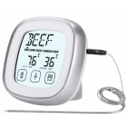 Skaitmeninis virtuvinis mėsos termometras su zondu ir jutikliniu LCD ekranu, 17,5 × 17,5 × 2,5 cm