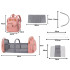 Daugiafunkcė kuprinė su kelionine lovele, USB jungtimi ir organizatoriumi, rožinė, 45 × 36 × 10 cm