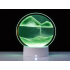 3D dekoratyvinė stalinė lempa su judančiu smėliu, USB ir RGB LED apšvietimu