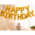 Auksinė folinių balionų girlianda „Happy Birthday“, 13 vnt.