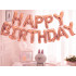Folijiniai balionai „Happy Birthday“, rožinė gimtadienio girlianda, 13 vnt.
