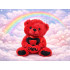 Raudonas pliušinis meškiukas su širdimi „I LOVE YOU“ – dovana, 30cm x 18cm