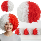 Baltai raudonas afro perukas sirgaliui