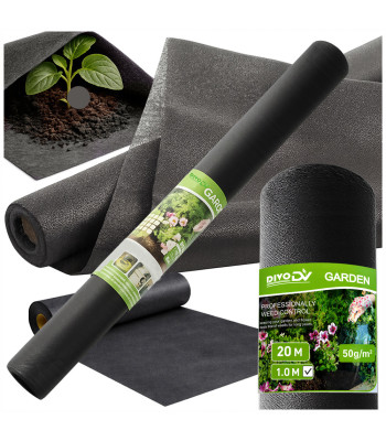 Mulčiavimo agrotekstilė DIVODV nuo piktžolių, juoda, 50 g/m², 1x20m