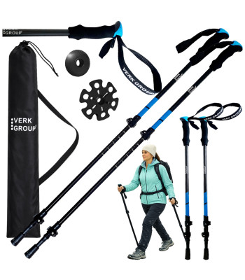Trekkingo ir šiaurietiškojo ėjimo lazdos VERK GROUP su antgaliais ir dėklu, 62–137 cm